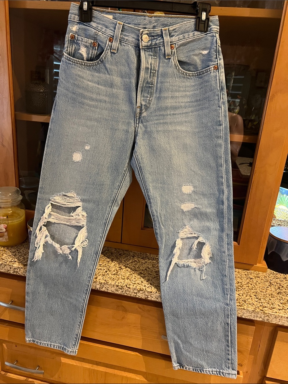 Levi's Light Blue Distressed Relaxed Women's Jeans